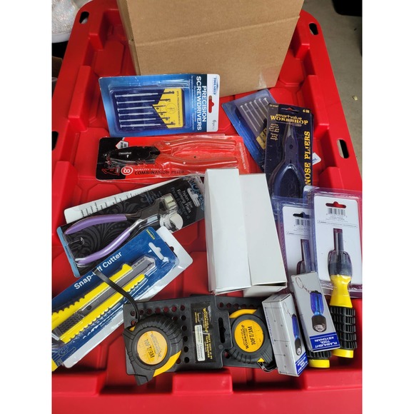 Box of Generic Tools, Screwdrivers, Tape Measurers, Cutters, Pliers, Lot Bundle - Picture 11 of 14